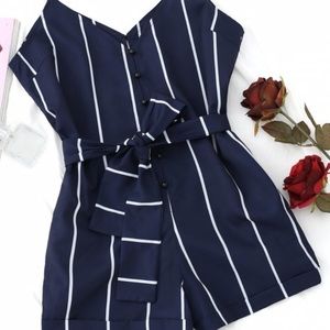Zaful Striped Belted Cami Romper *NEW*